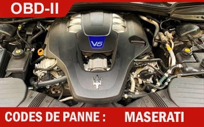 Moteur Maserati codes de panne