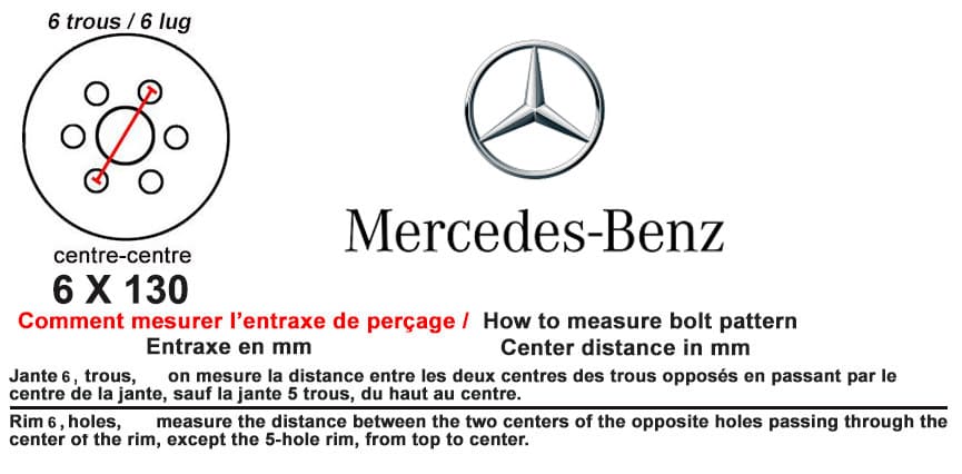 Entraxe 6 x 130 Mercedes Benz