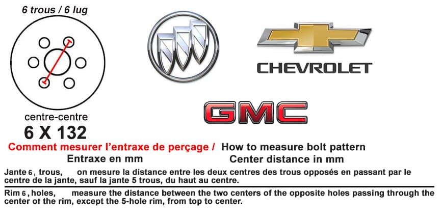 Entraxe 6 x 132 Buick Gmc Chevrolet
