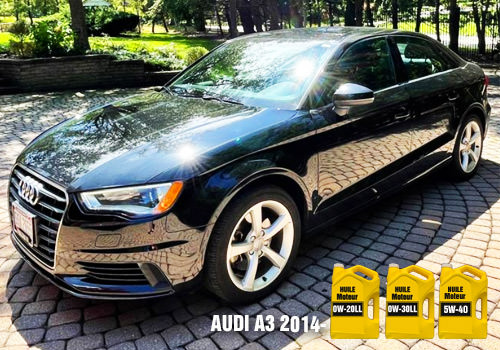 Automobile Audi A3 noir huile 