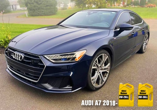 Véhicule Audi A7 huile 0w-20ll 0w-30ll