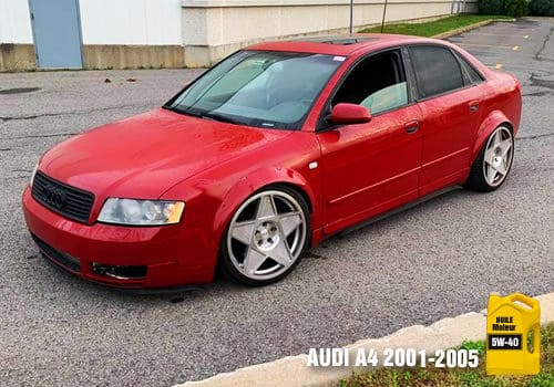Audi A4 rouge huile 5w-40
