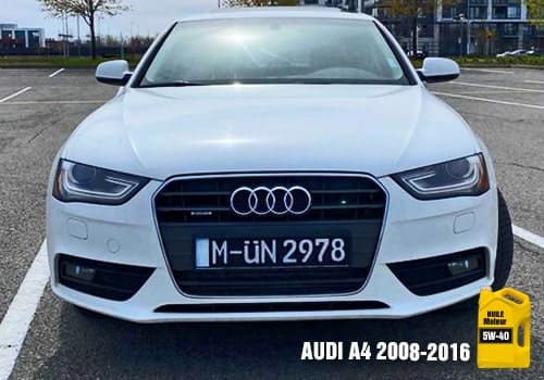 Audi A4 blanche huile 5w-40