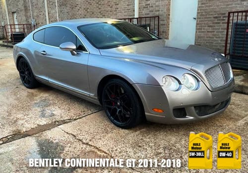 Bentley GT huile 5w-30ll 0w-40