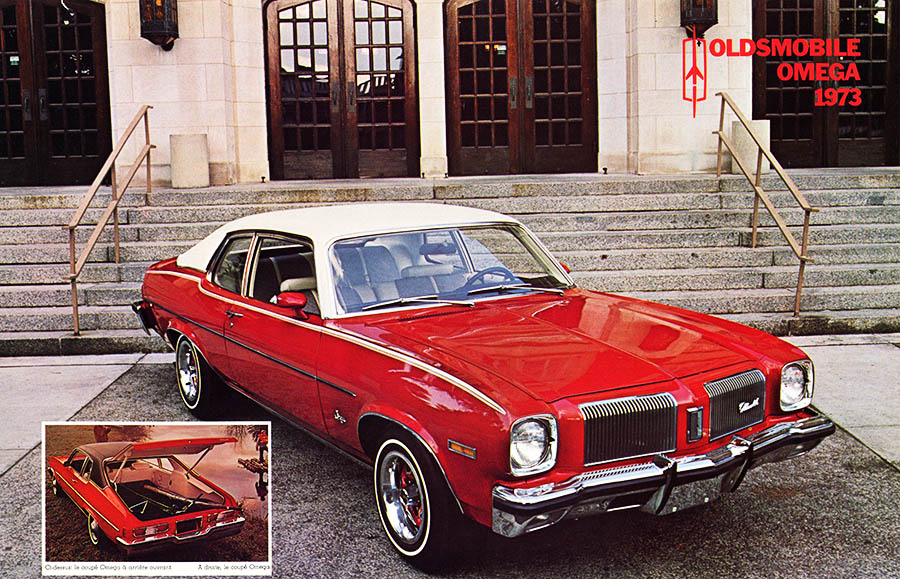 Spécification de l'Oldsmobile Omega 1973 Oldsmobile rouge Omega 1973